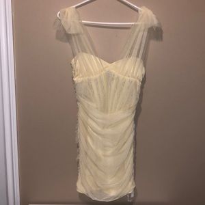 Missguided Tie Shoulder Mesh Corset Mini Dress